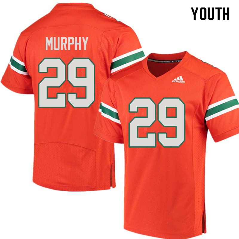 Youth Miami Hurricanes #29 James Murphy College Football Jerseys Sale-Orange - Click Image to Close